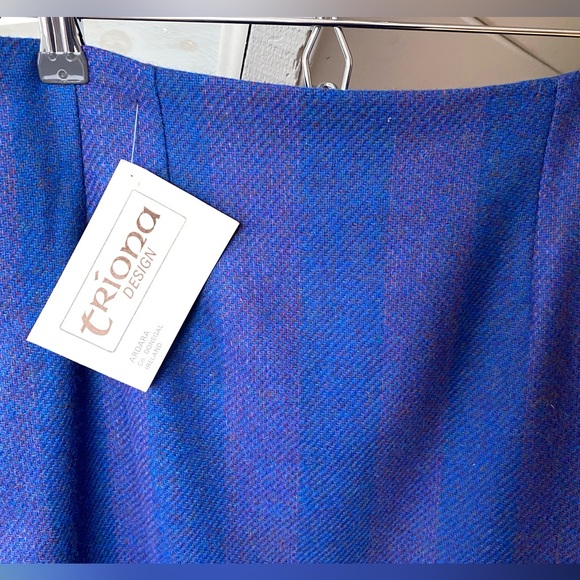 NWT Triona Design Donegal Wool Tweed Pencil Skirt UK 18 Blue Purple - Picture 13 of 13